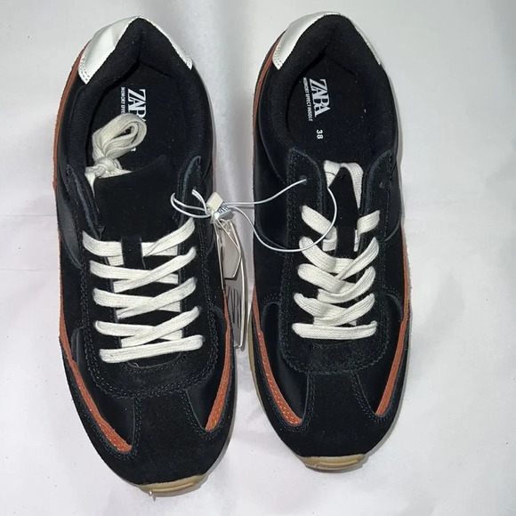 ZARA Kids | Black | RETRO LEATHER SNEAKERS - Picture 3 of 5